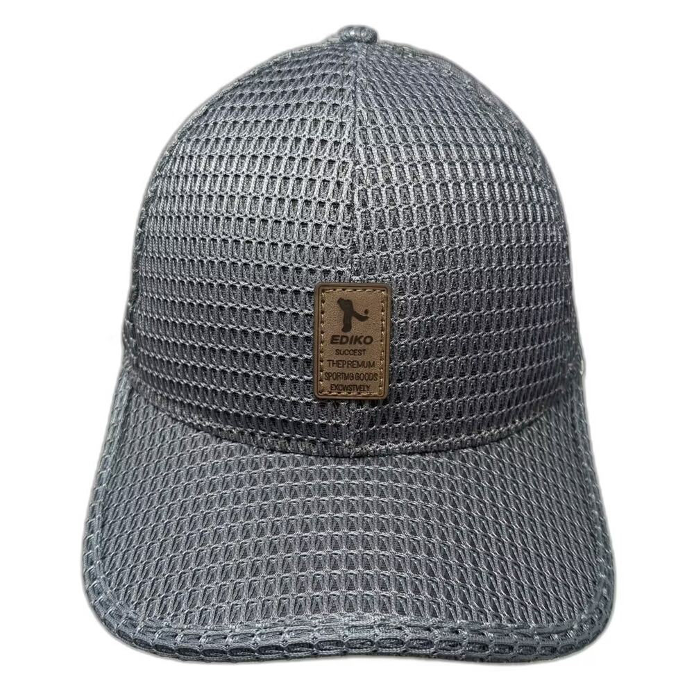 Ediko Gray Baseball Cap All Over Mesh Breathable Golf Adjustable Hat One Size